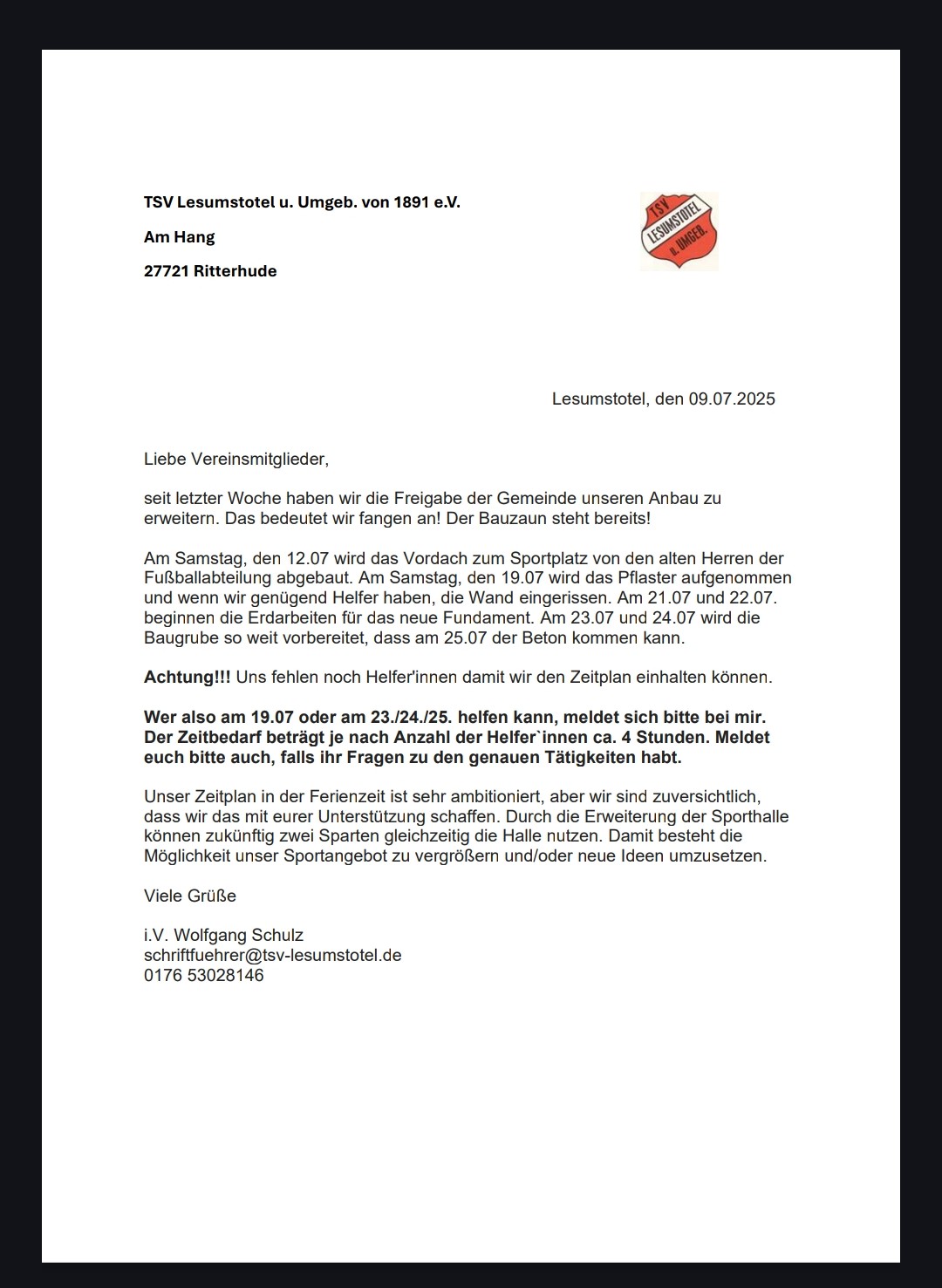 Unsere Umbauarbeiten starten
